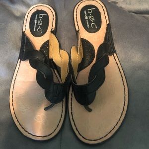 BOC Black like new Leather Sandals 7.5